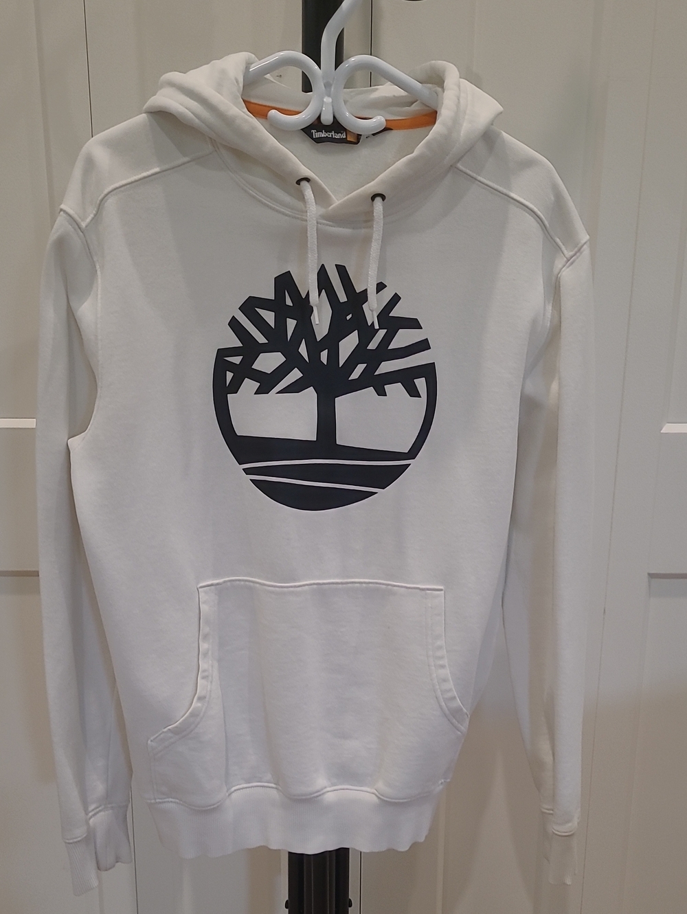 Timberland Men’s White Hoodie with Black Tree Logo